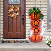 33" Orange and Black Stacked Pumpkins Outdoor Halloween Decoration
